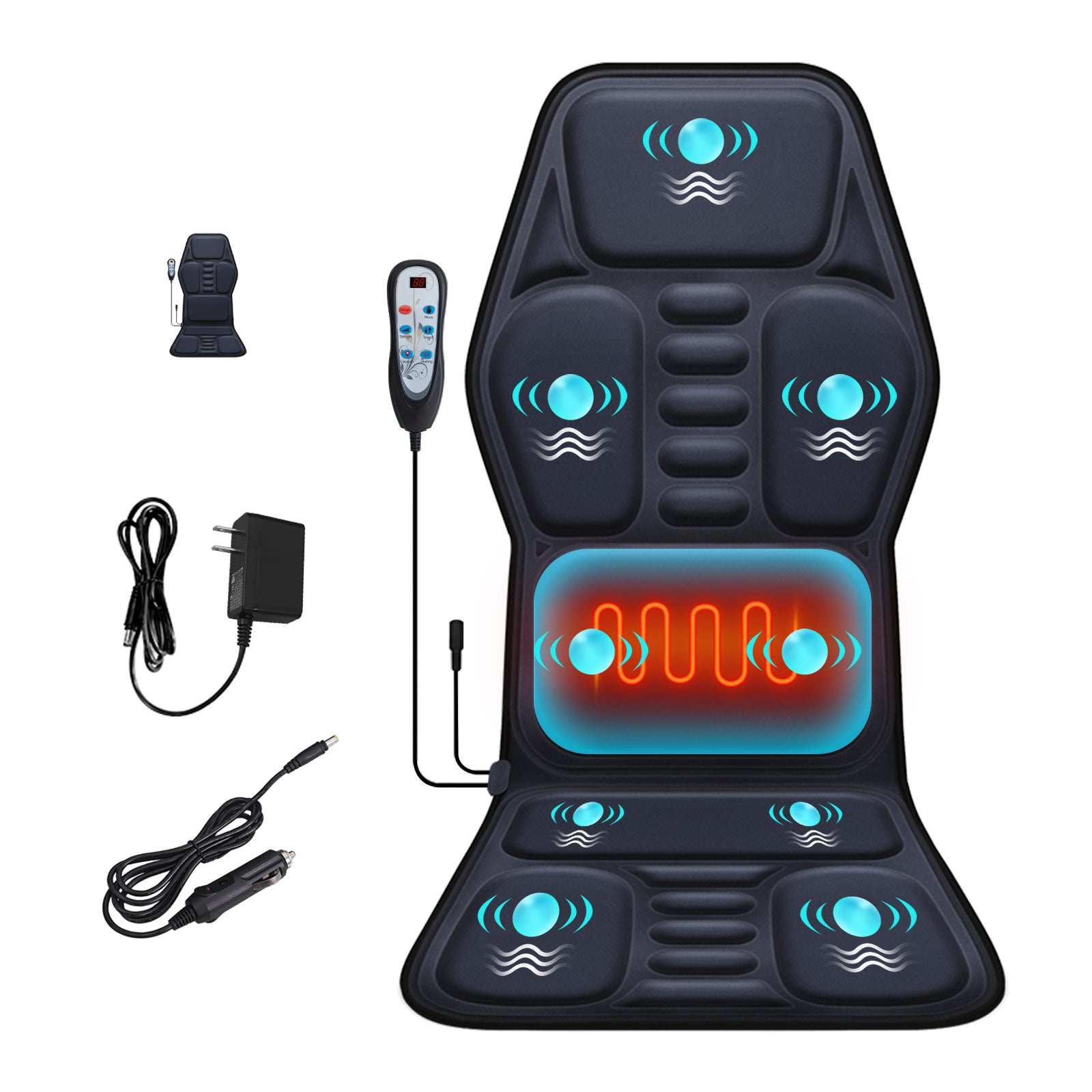 Himouta Vibration Massage Cushion- Heat Massage Chair Pad for Car & Home Use