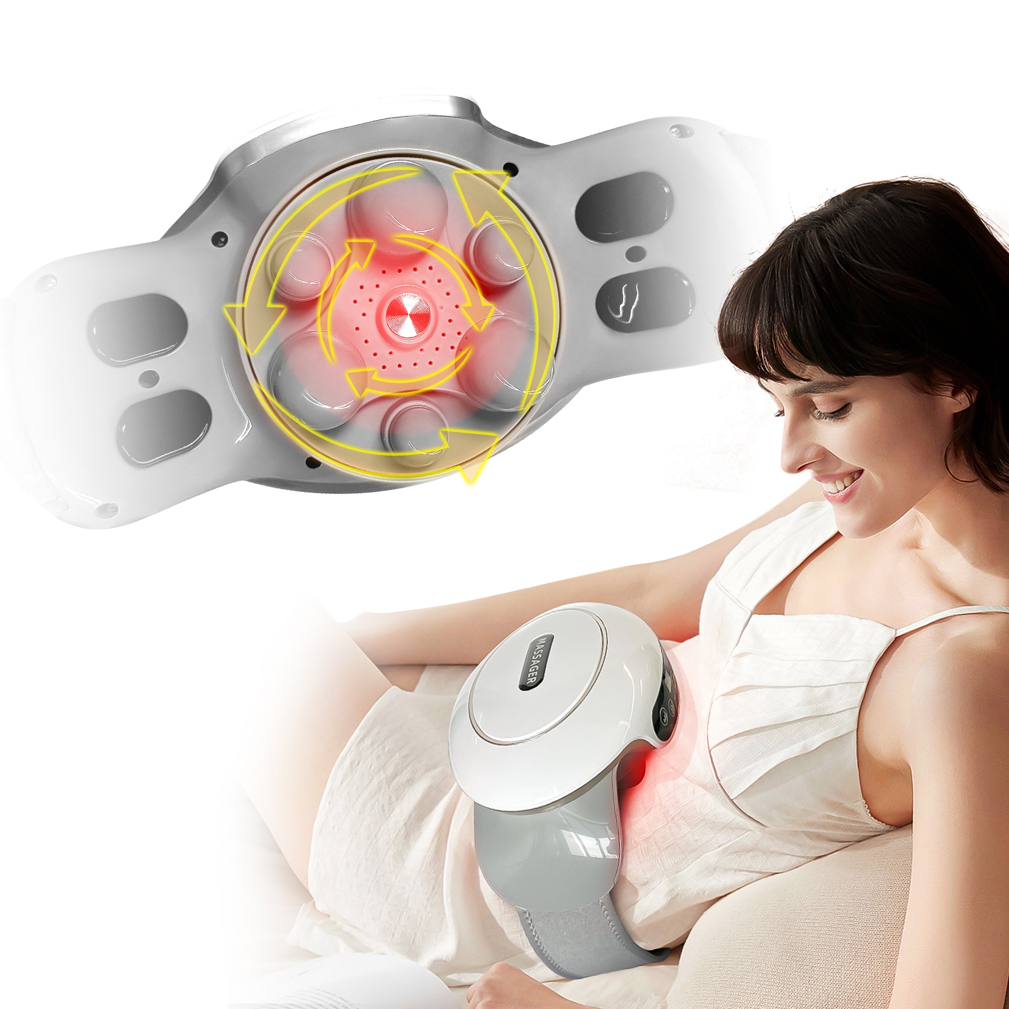 Himouta Electric Stomach Massager,Cordless Deep Tissue Belly & Abdominal Massager