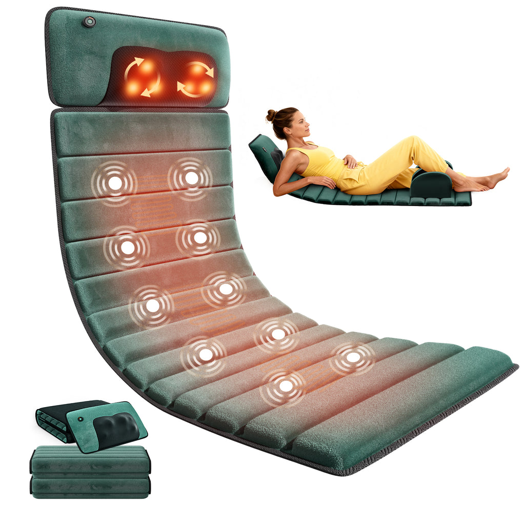 Himouta Heated Vibration Massage Mat,Full Body Massage Pad with Foot Massager