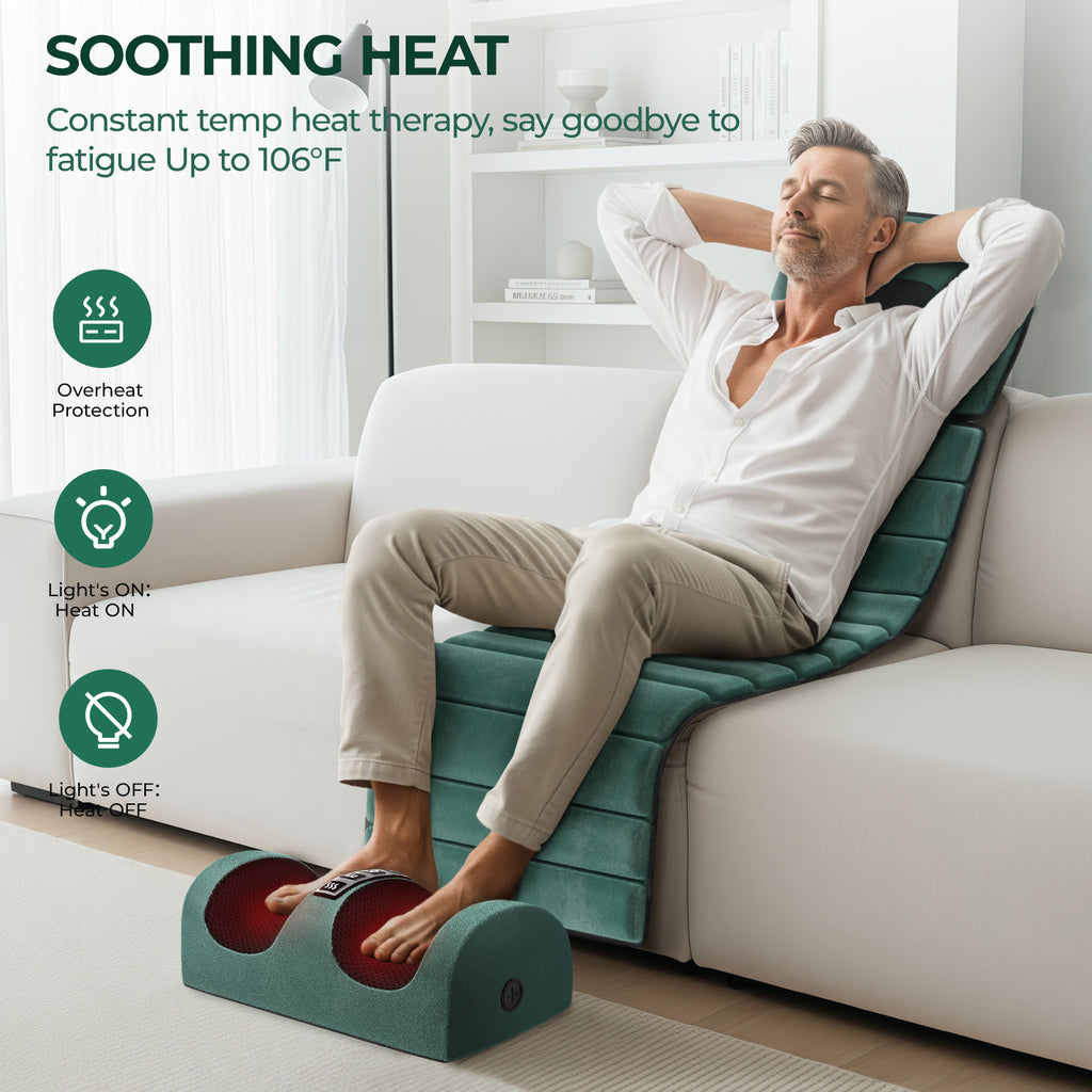 Himouta Heated Vibration Massage Mat,Full Body Massage Pad with Foot Massager