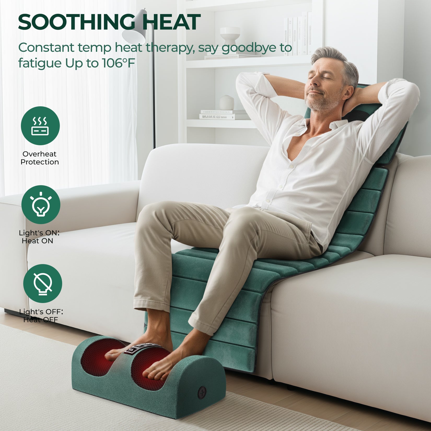 Himouta Heated Vibration Massage Mat,Full Body Massage Pad with Foot Massager