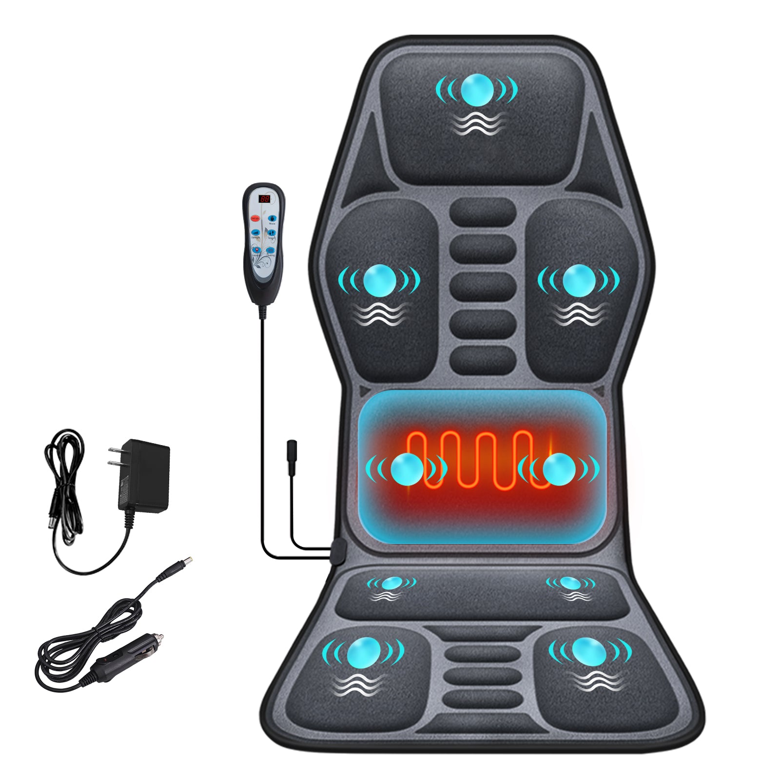 Himouta Vibration Massage Cushion- Heat Massage Chair Pad for Car & Home Use