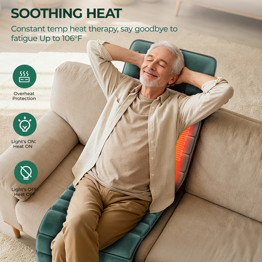 Himouta Full Body Massage Mat with Heat, Massage Chair Pad for Neck, Back, Waist, Legs