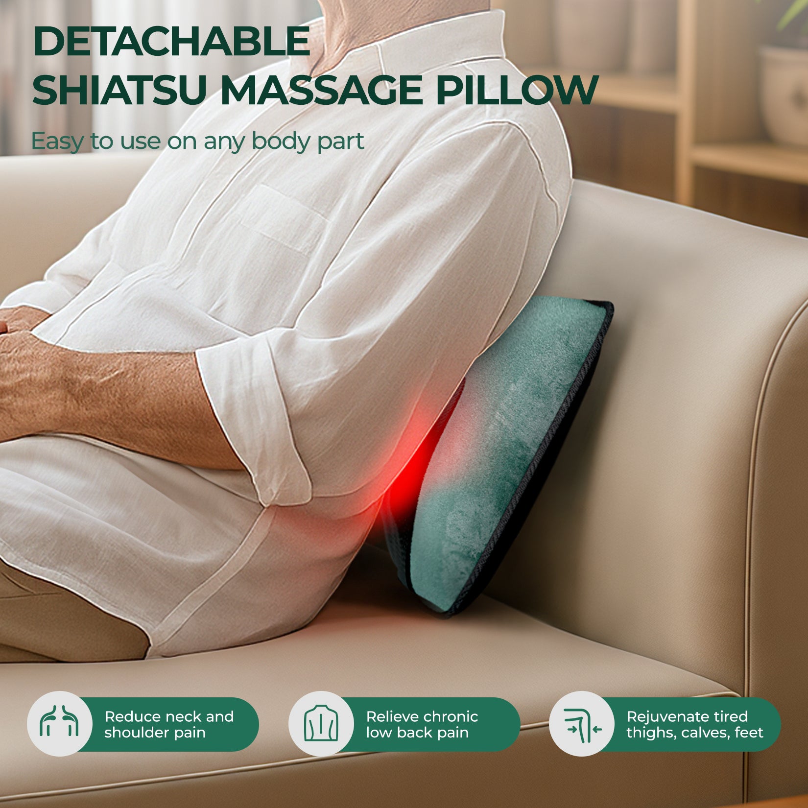 Himouta Full Body Massage Mat with Heat, Massage Chair Pad for Neck, Back, Waist, Legs