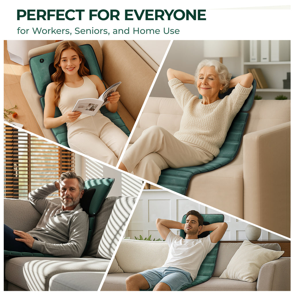 Himouta Full Body Massage Mat with Heat, Massage Chair Pad for Neck, Back, Waist, Legs