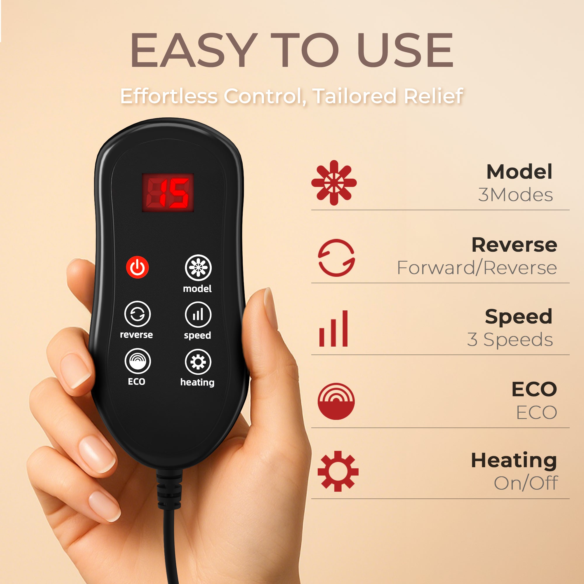 Himouta Shiatsu Back Massager with Heat, Massage Pillow for Back, Neck, Shoulder, Leg Pain Relief Deep Tissue