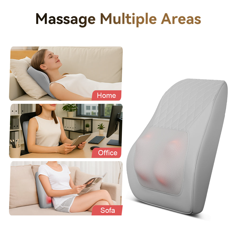 Himouta Back Massager with Heat, 3D Kneading Massage Pillow for Back, Neck, Shoulder, Leg
