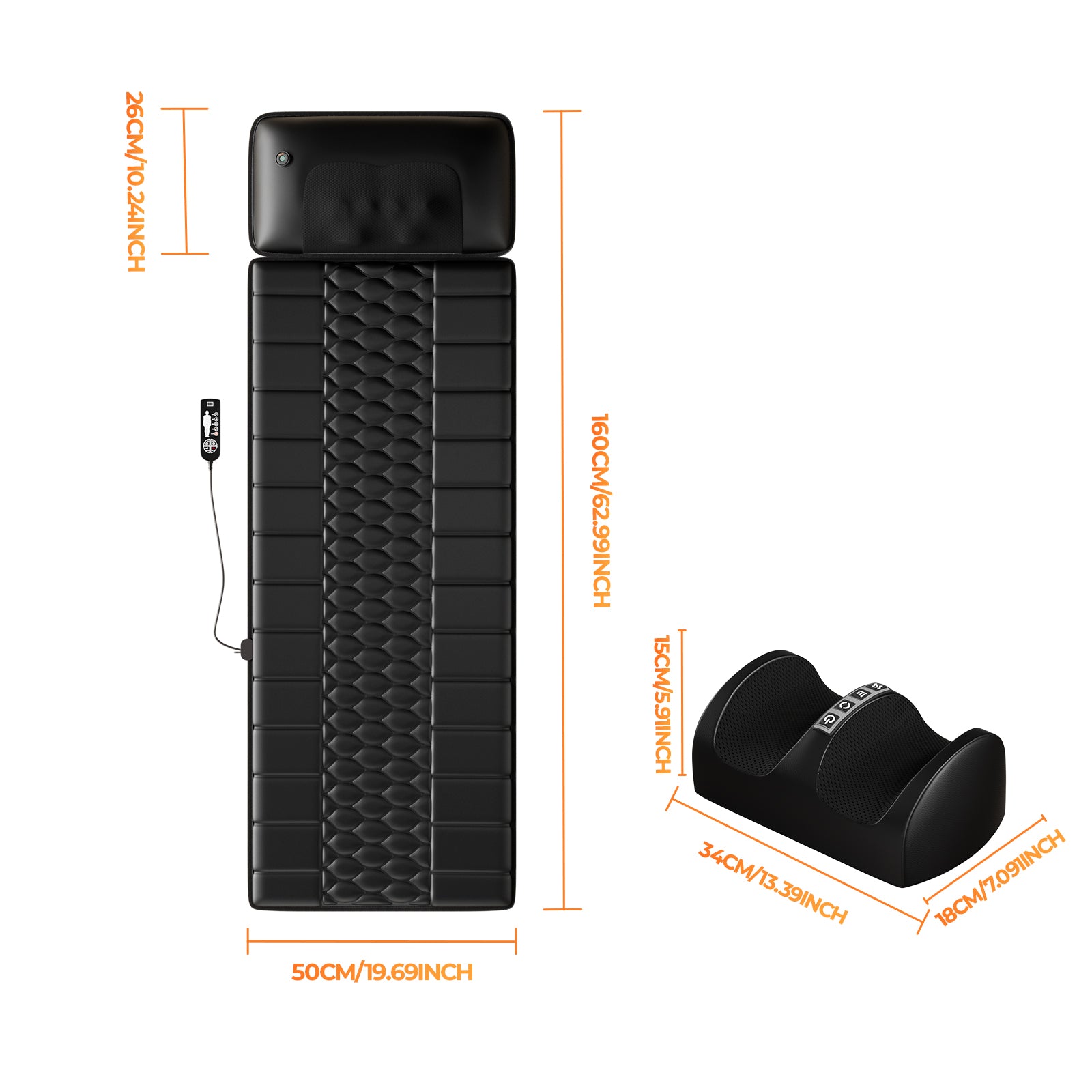 Himouta Massage Mat with Detachable Neck Massager,Vibrating Back Massager Pad