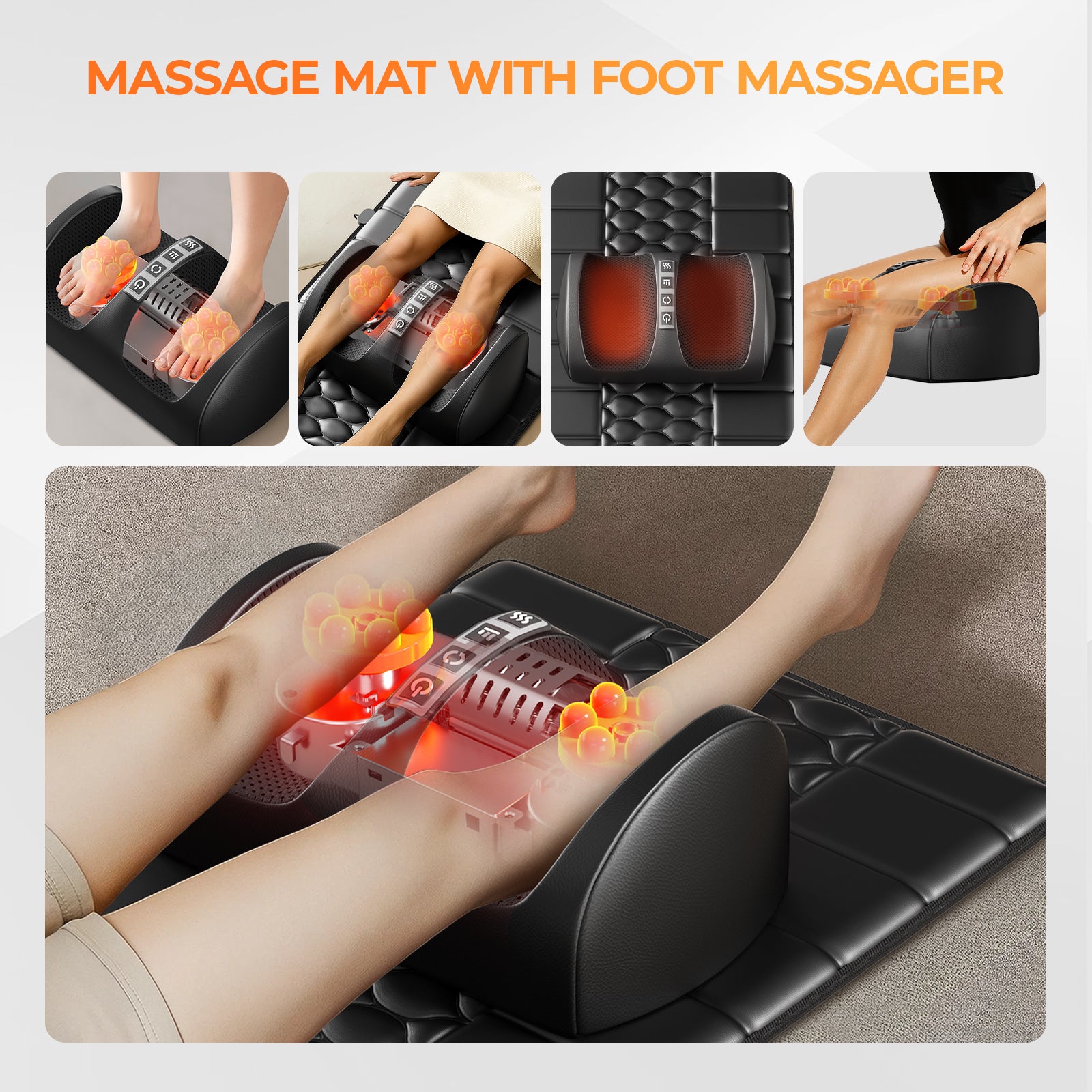 Himouta Massage Mat with Detachable Neck Massager,Vibrating Back Massager Pad